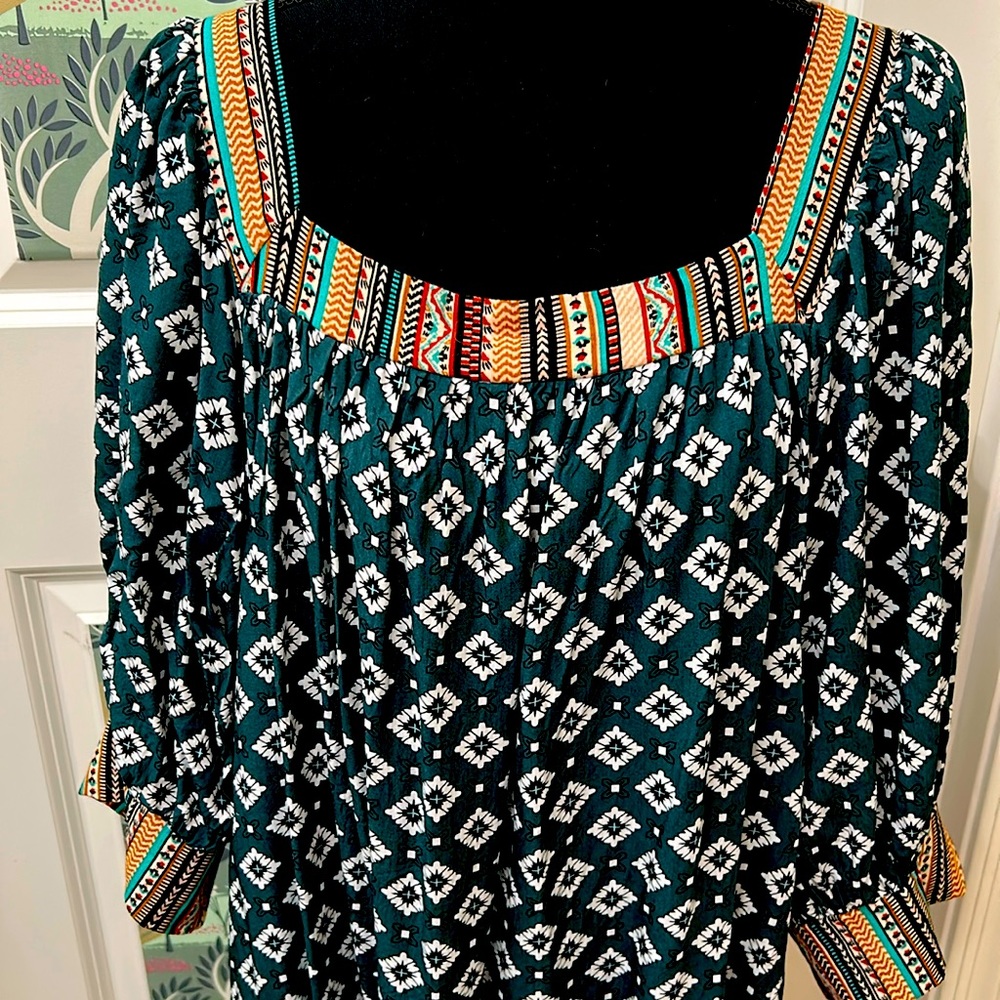NWOT Suzanne Betro Summer Dress with Pockets. 100% Rayon 1X